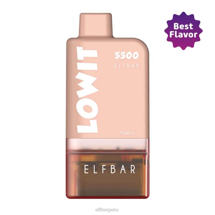 6DJVV137 ELFBAR kit de cápsulas precargadas lowit 5500 2%nic melocotón vaina de melocotón+batería marrón