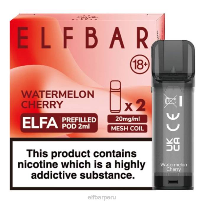 cápsula precargada elfbar elfa - 2 ml - 20 mg (paquete de 2) 06XD121 cereza sandia