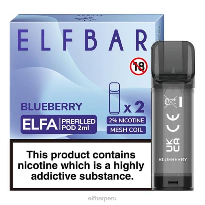 cápsula precargada elfbar elfa - 2 ml - 20 mg (paquete de 2) 06XD127 uva de arándano