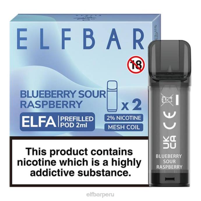 cápsula precargada elfbar elfa - 2 ml - 20 mg (paquete de 2) 06XD127 uva de arándano