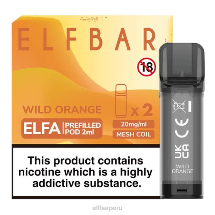 cápsula precargada elfbar elfa - 2 ml - 20 mg (paquete de 2) 06XD133 naranja salvaje