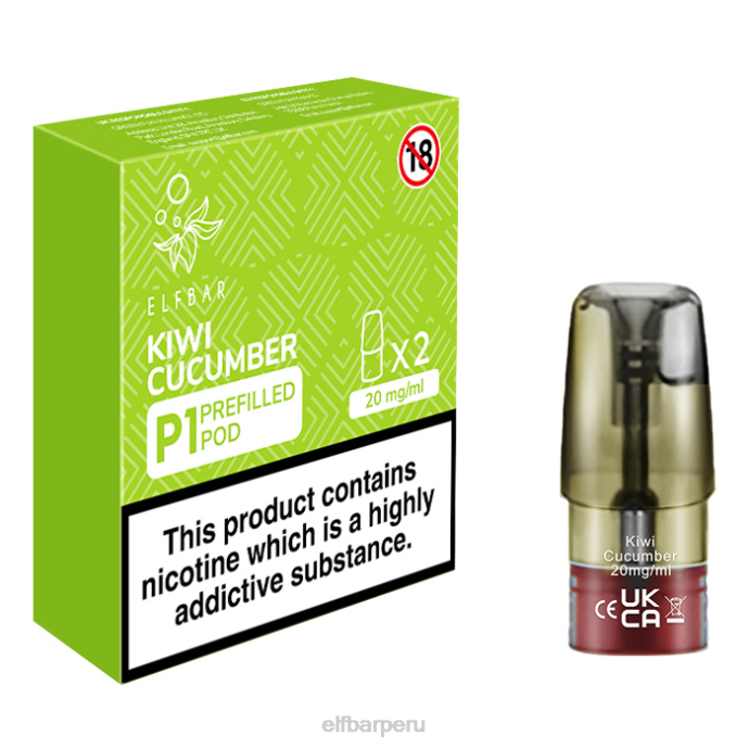 cápsulas precargadas elfbar mate 500 p1 - 20 mg (paquete de 2) xenón 06XD168