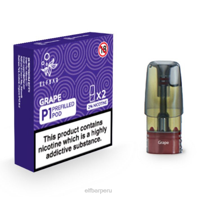 elfbar mate 500 p1 cápsulas precargadas - 20 mg (paquete de 2) 06XD145 uva