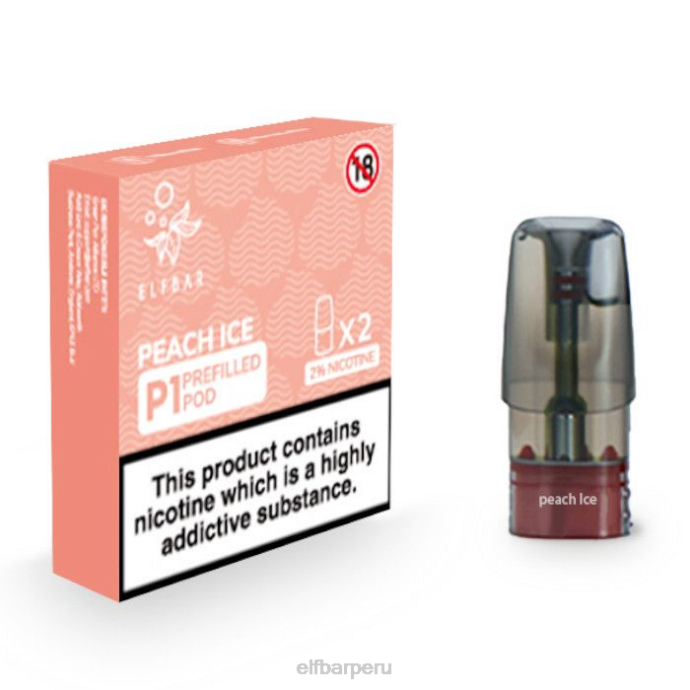 elfbar mate 500 p1 cápsulas precargadas - 20 mg (paquete de 2) 06XD152 hielo de durazno