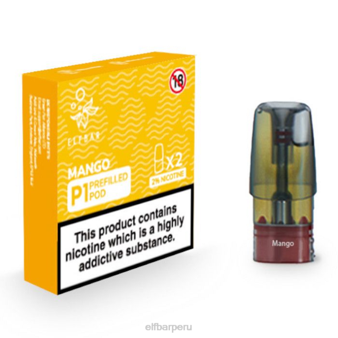 elfbar mate 500 p1 cápsulas precargadas - 20 mg (paquete de 2) 06XD153 mango