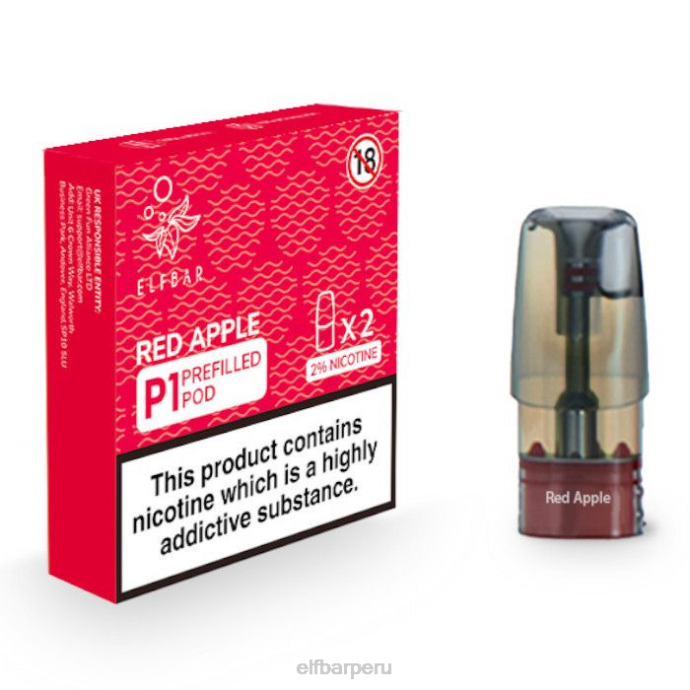 elfbar mate 500 p1 cápsulas precargadas - 20 mg (paquete de 2) 06XD161 manzana roja