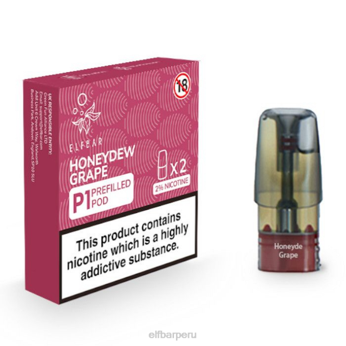 elfbar mate 500 p1 cápsulas precargadas - 20 mg (paquete de 2) 06XD163 uva dulce