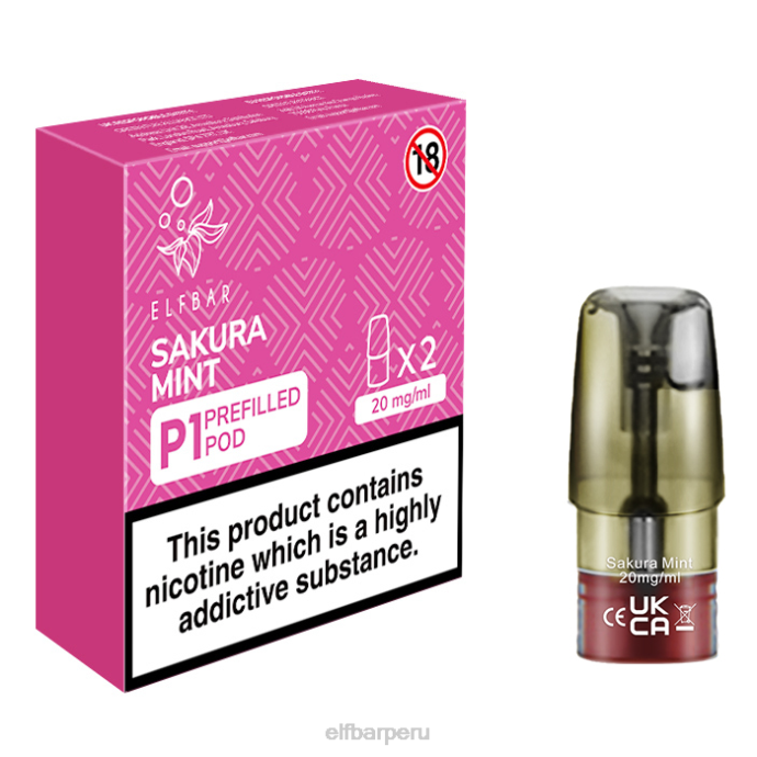 elfbar mate 500 p1 cápsulas precargadas - 20 mg (paquete de 2) menta sakura 06XD167