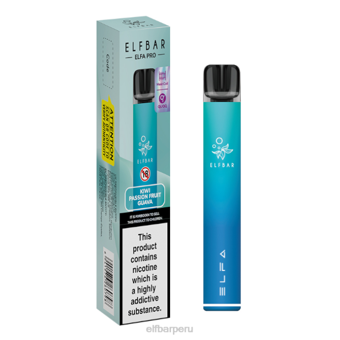 kit elfbar elfa pro pod - recargable 06XD66 aurora blue + vaina precargada de maracuyá y kiwi