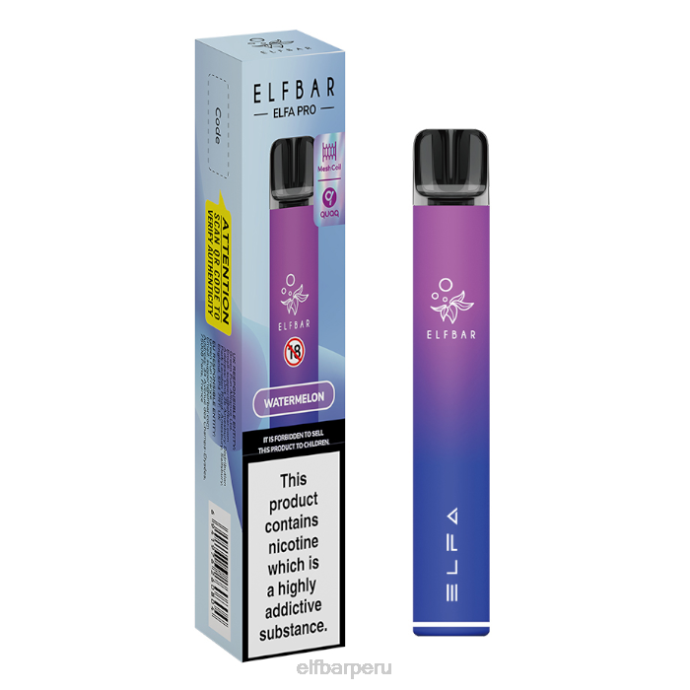 kit elfbar elfa pro pod - recargable 06XD67 aurora purple + vaina precargada de sandía
