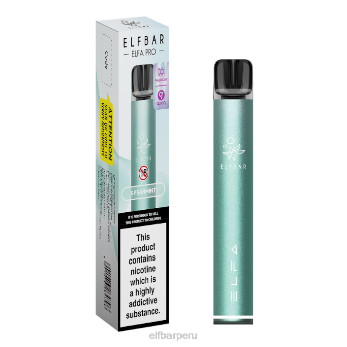 kit elfbar elfa pro pod - recargable 06XD77 Cian crepúsculo + cápsula precargada de menta verde