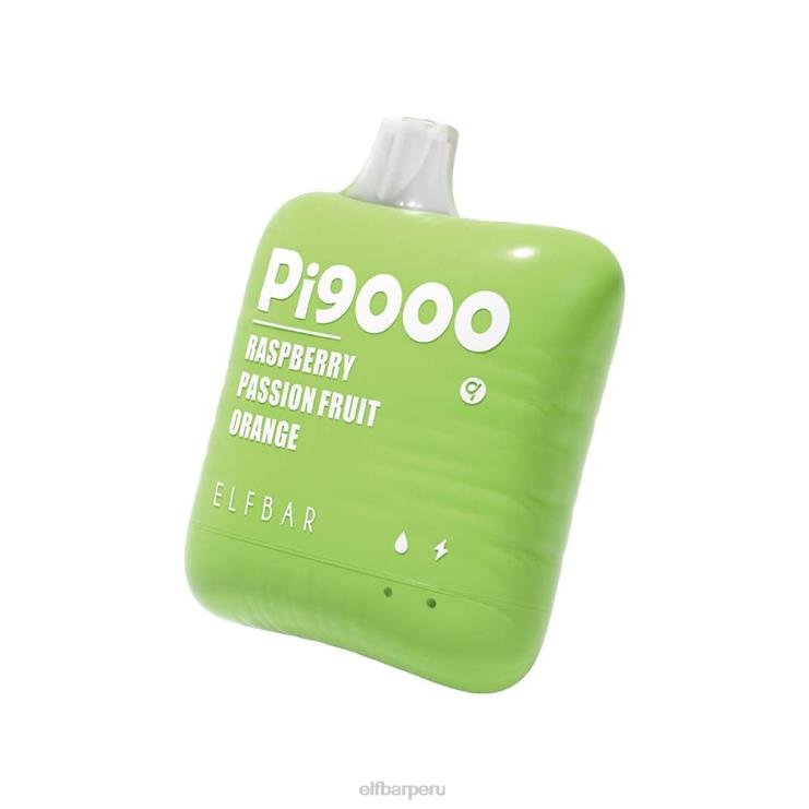 6DJVV117 ELFBAR pi9000 vaporizador desechable 9000 inhalaciones frambuesa maracuyá naranja