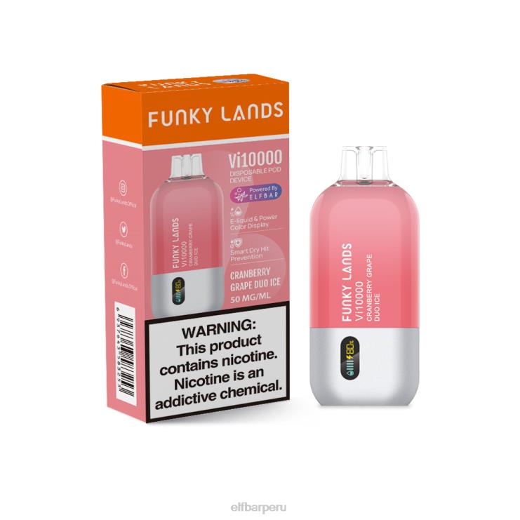6DJVV150 ELFBAR funky lands mejor sabor vape desechable vi10000 serie uva hielo dúo de uva y arándano