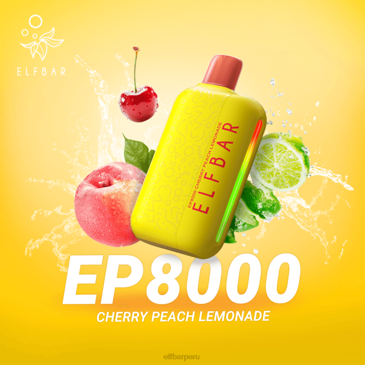 6DJVV58 ELFBAR vape desechable nuevos soplos ep8000 limonada de cereza y durazno