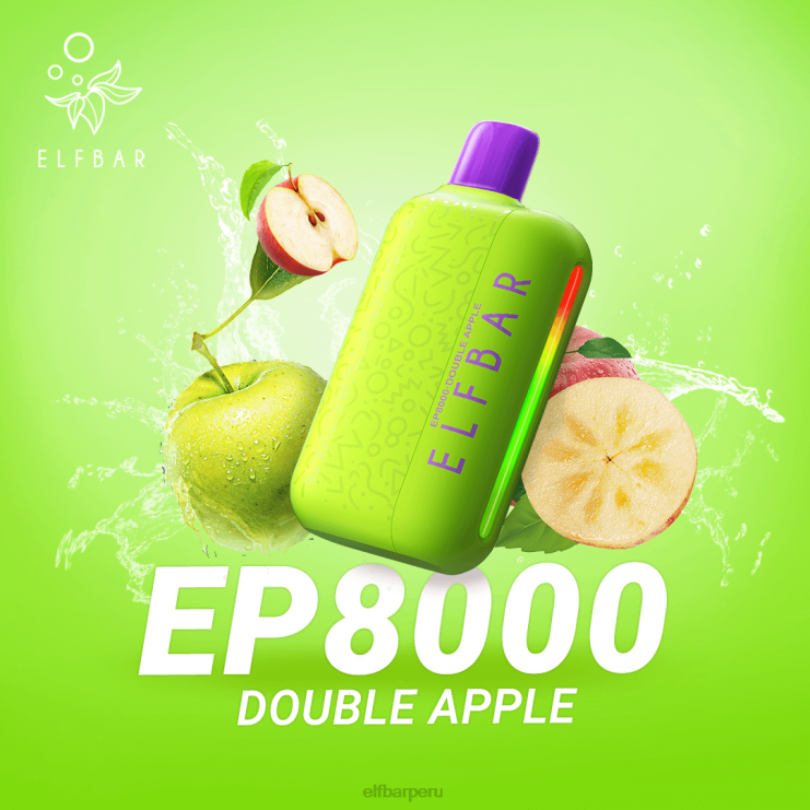 6DJVV72 ELFBAR vape desechable nuevos soplos ep8000 manzana doble