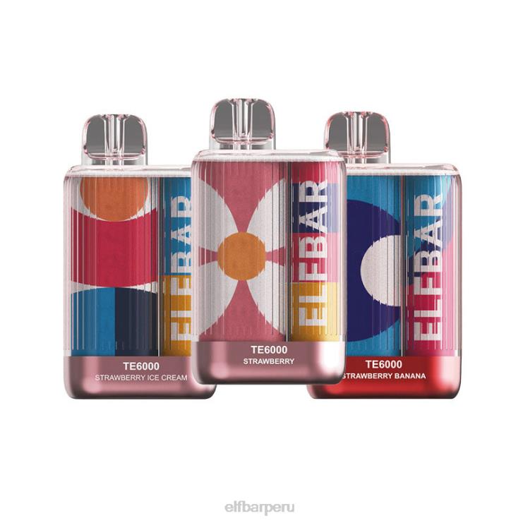 6DJVV93 ELFBAR combos de fresa vape te6000 desechables helado de fresa