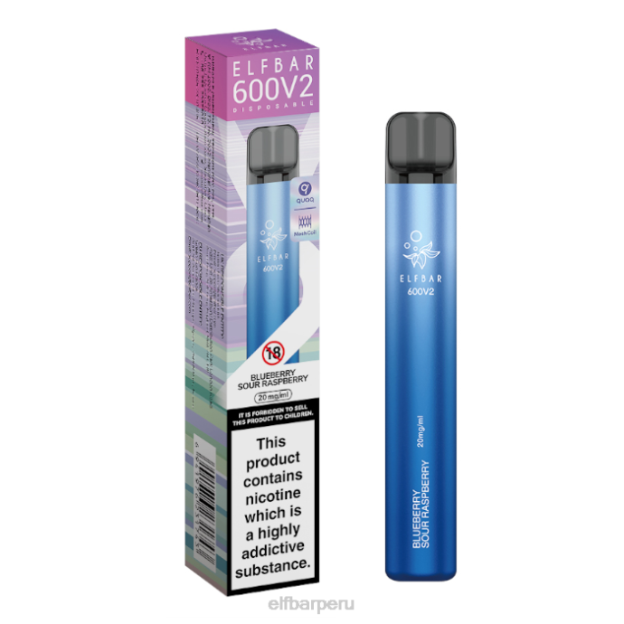 Vaporizador desechable elfbar 600v2 - 20 mg 06XD10 arándano frambuesa agria