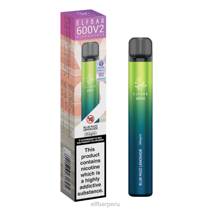 Vaporizador desechable elfbar 600v2 - 20 mg 06XD13 limonada azul razz