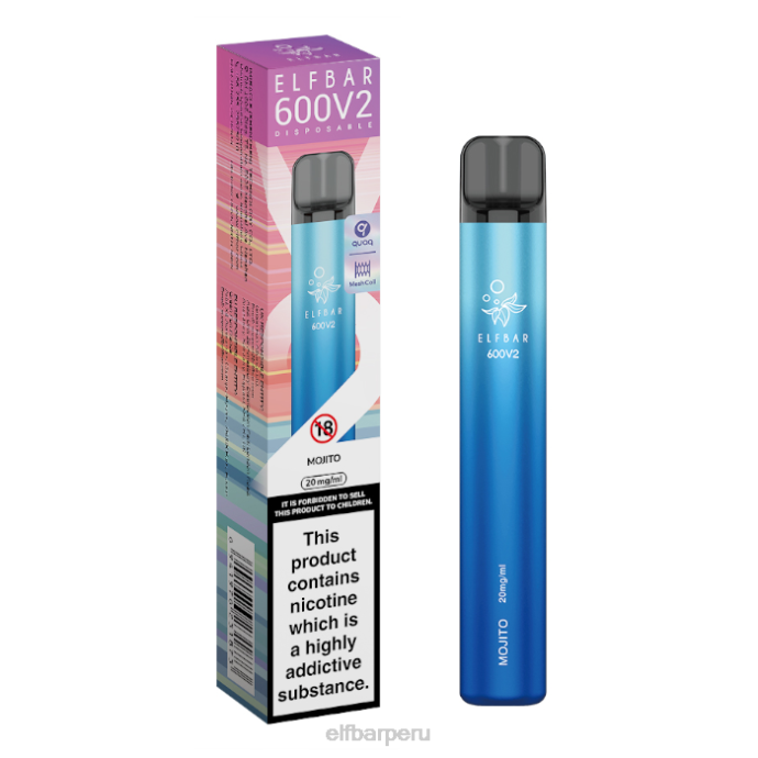 Vaporizador desechable elfbar 600v2 - 20 mg 06XD17 mojito