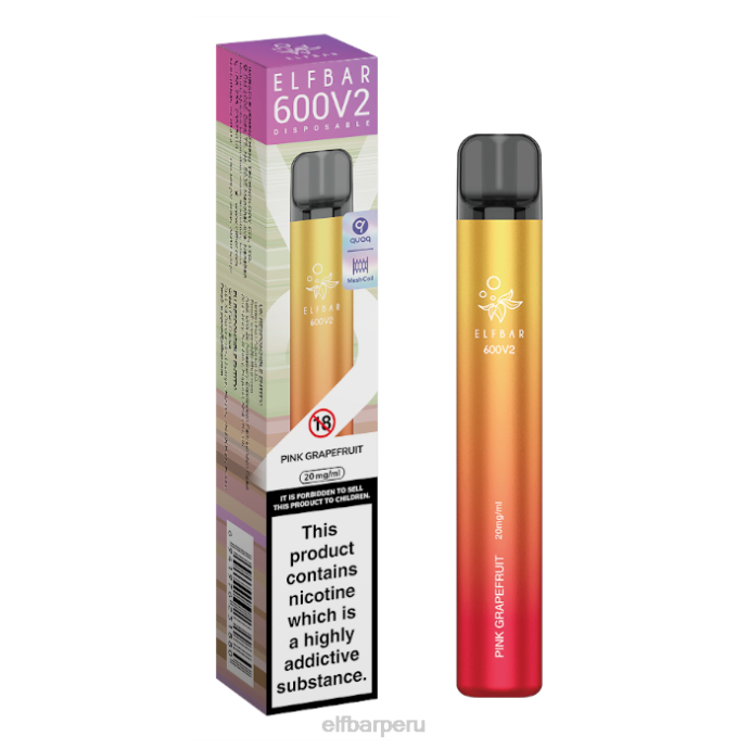 Vaporizador desechable elfbar 600v2 - 20 mg 06XD19 Toronja rosa