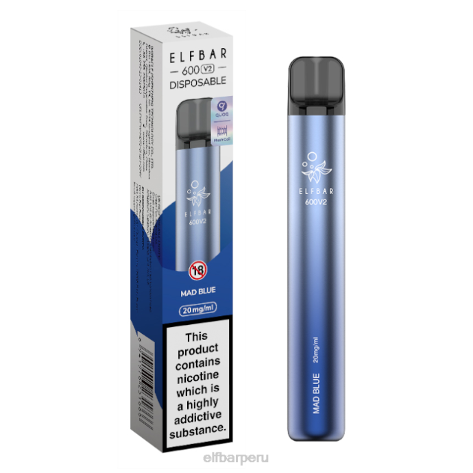 Vaporizador desechable elfbar 600v2 - 20 mg 06XD20 azul loco