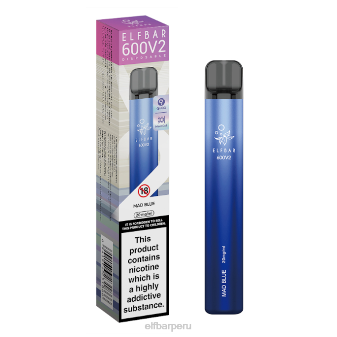 Vaporizador desechable elfbar 600v2 - 20 mg 06XD20 azul loco