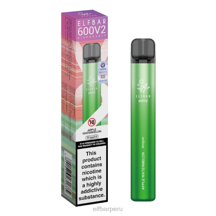 Vaporizador desechable elfbar 600v2 - 20 mg 06XD21 sandia manzana