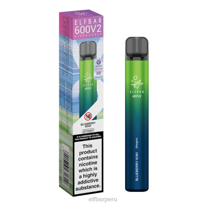 Vaporizador desechable elfbar 600v2 - 20 mg 06XD23 kiwi de arándanos