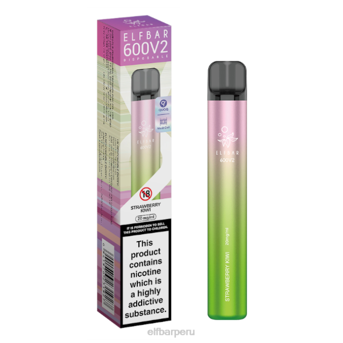 Vaporizador desechable elfbar 600v2 - 20 mg 06XD3 kiwi fresa