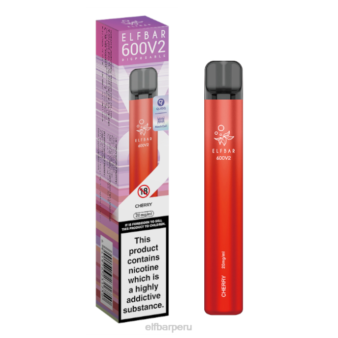 Vaporizador desechable elfbar 600v2 - 20 mg 06XD5 cereza