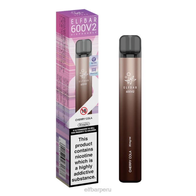 Vaporizador desechable elfbar 600v2 - 20 mg 06XD8 cola de cereza